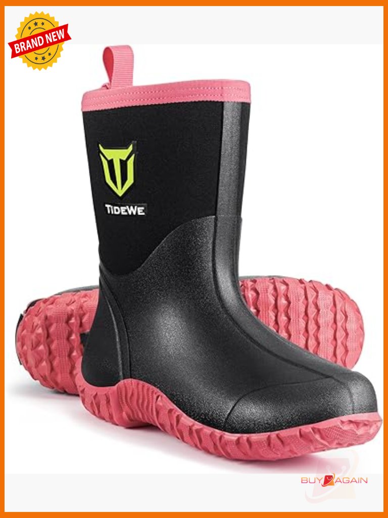 Mid Calf Rain Boots With Steel Shank, 6mm Neoprene Waterproof Insulated Hunting